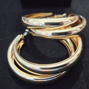 NWT Natasha Coture Oversized Gold Earrings